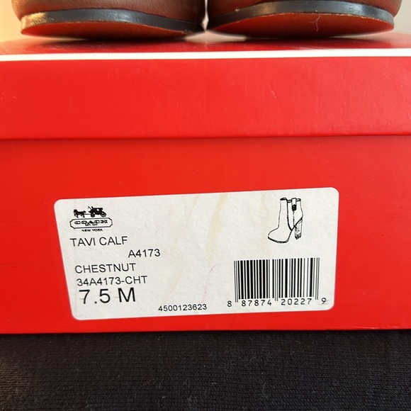 Coach booties. Size 7.5. Chestnut color. - Picture 10 of 11